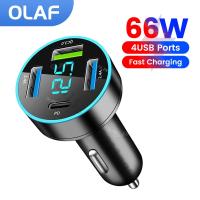 66W PD USB Car Charger Fast Charging QC3.0 USB C Car Phone Charger Type C Adapter in Car For iPhone Samsung Huawei Xiaomi Car Chargers