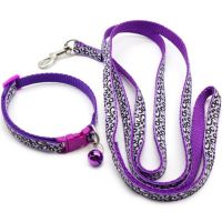 TEXFashion Pet Dog Collar Traction rope Pattern Leopard Cute Bell Adjustable Collars For Dogs Cats Puppy DIY Pet Accessories