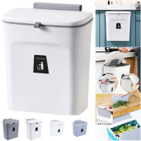 Wall Mounted Trash Can Cabinet Door Hanging Compost Bin with Lid for Kitchen Cupboard Bathroom Bedroom Mountable Garbage Bucket