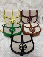 ของขวัญ กระเป๋า กระเป๋าสะพายข้าง งานแท้ OUTLET TORY BURCH MILLER CANVAS QUADRANT SADDLE BAG