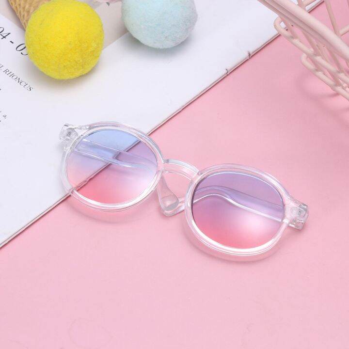 กระจกที่มีสีสันกรอบทรงกลมแว่นตาตุ๊กตาแว่นตาแมวแว่นตาสัตว์เลี้ยงสำหรับตุ๊กตา-blythe-ตุ๊กตาเสื้อผ้าอุปกรณ์เสริม