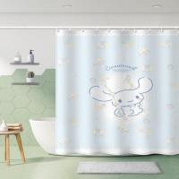 3D Digital Printing Resistant Waterproof Bathroom Shower Curtain Cute Sanrios Cinnamoroll  Kawaii Anime Cartoon Waterproof Polyester Shower Curtain with Hooks Accessories Girls Gifts