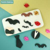 Beard Lips Chocolate Silicone Mold For Fondant Cupcake Candy Father s Cake Decoration Baking Tool Clothes Moustache Resin Art Bread  Cake Cookie Acce