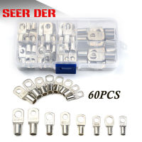 60Pcs SC Bare Terminals lug Tinned Copper Tube Lug Ring Seal Battery Wire Connectors Bare Cable CrimpedSoldered Terminal Kit