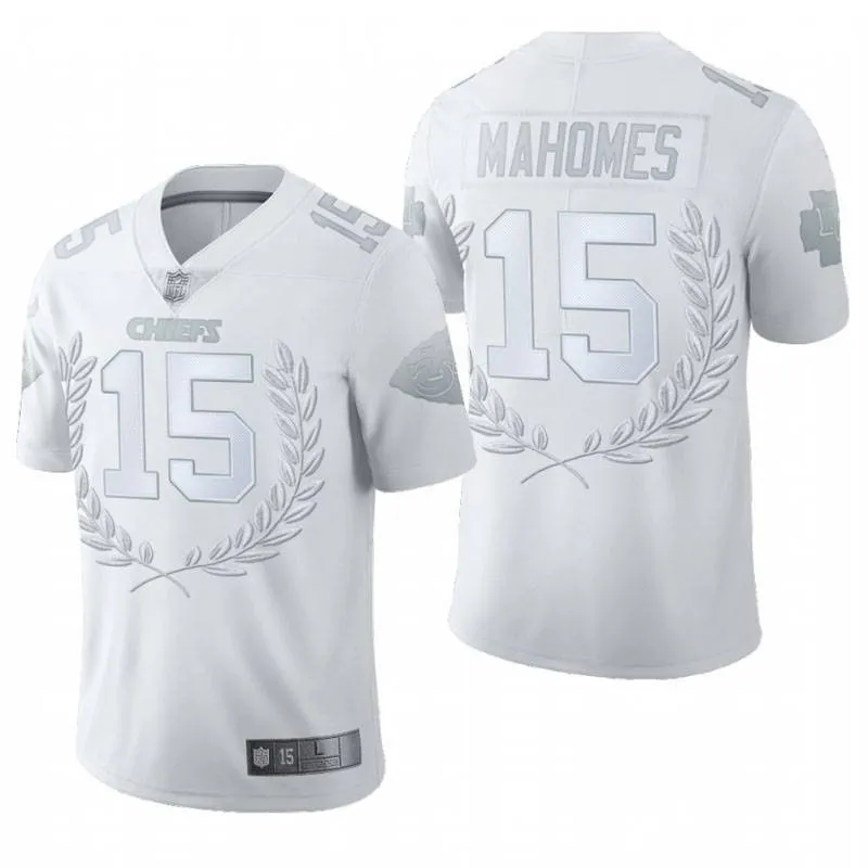 GR] NFL Kansas City Chiefs Football Jersey Mahomes White Black T Shirt  Jerseys Sport Tee Plus Size Unisex