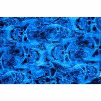 ☄▲ 1 Pc 50 x 100cm Blue Skull Hydrographic Water Transfer Printed Dip Film Decal Sticker for Motobike Helmet Car Wheel Decoraion