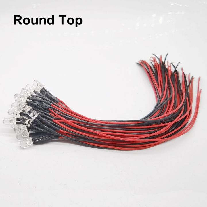 10-100pcs-3mm-5mm-red-green-blue-rgb-white-uv-dc12v-flat-top-round-pre-wired-water-clear-led-with-plastic-holderelectrical-circuitry-parts