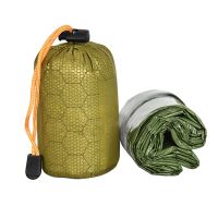 Green Sleeping Bag Storage Bags PE Aluminum Film Palm-sized Outdoor Waterproof Camping Sleeping Survival Tools Sack 200x90CMAdhesives Tape