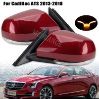 กระจกมองหลัง LED ซ้ายขวาอัตโนมัติสำหรับ Cadillac ATS ATSL 2014 2015 2016 2017 2018เลี้ยวสัญญาณไฟโคมไฟเลนส์กระจก Assy 11Pin