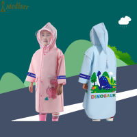 Medlarrเสื้อกันฝนสำหรับเด็ก,เสื้อปอนโชพิมพ์ลายการ์ตูนน่ารักพร้อมหน้ากากป้องกันกันน้ำสามารถลอกได้สำหรับเด็กหญิงเด็กชาย