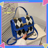 【New Arriva✨ 】Women Pu Leather Bag Fashion Plaid Pattern Lingge Handbag With Magnetic Buckle Single Shoulder Messenger Bag For Mobile Phone Keys