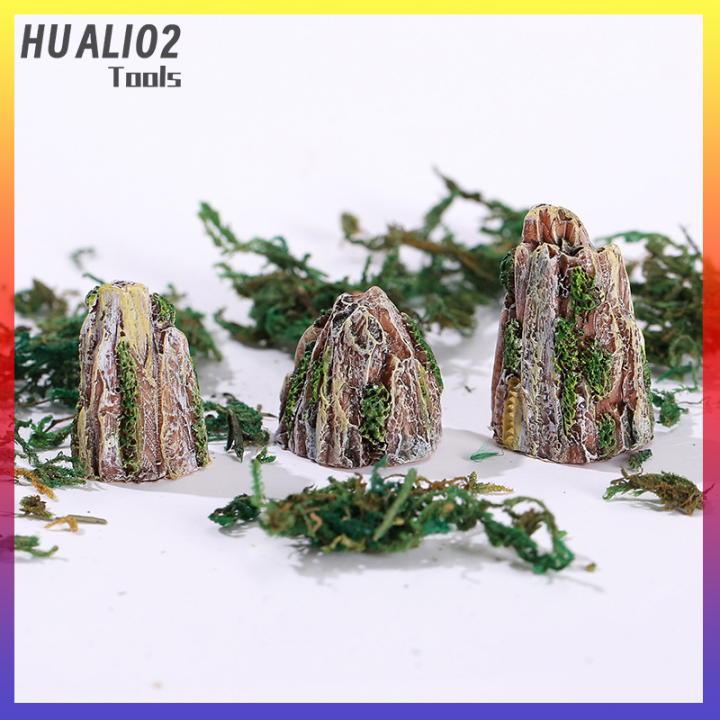 huali02เครื่องประดับตกแต่งบ้านสวนบอนไซภูเขาขนาดเล็ก1ชิ้นงานฝีมือขนาดเล็กการจัดสวนขนาดเล็ก