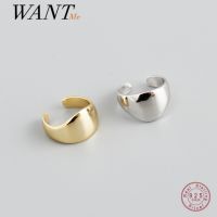 [Han ornaments] WANTME เงินแท้925เรียบง่ายไม่มีการเจาะหูคลิปต่างหูสำหรับผู้หญิงผู้ชาย2021โกธิคเสน่ห์หูข้อมือต่างหูเครื่องประดับ