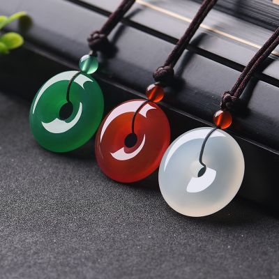 【CW】 Multicolor Pendant Agate Necklace Fashion Accessories Carved Amulet Gifts for Men