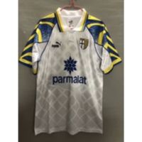 2022 2023 ล่าสุด เสื้อกีฬาแขนสั้น ลายทีมชาติฟุตบอล Parma 1995 1997 95 97 ชุดเยือน สีขาว สไตล์วินเทจ คลาสสิก