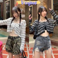 zhouyiping Vogue​?​พร้อมส่ง​? เสื้อไหมพรมแขนยาว กระดุม2เม็กดีเทลลายทาง (Y2601) -C