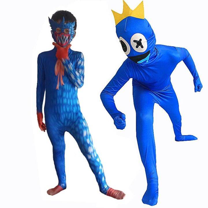 Rainbow Friends Cosplay Costume,Blue Monster Wiki Cosplay Girls Horror Game  Halloween Jumpsuit,Halloween Carnival Party Dress Up Clothing,Red,150 :  : Toys