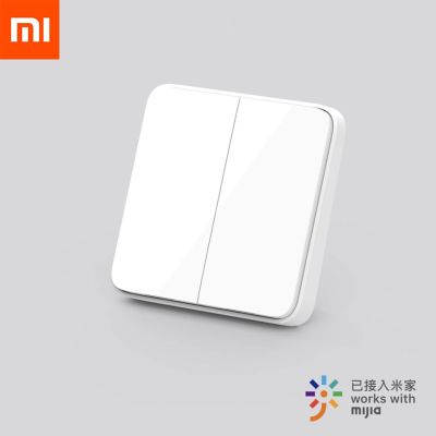 Xiaomi สวิตช์ติดผนังสวิตช์ Mijia Smart สวิตช์ควบคุมคู่แบบเปิดเดี่ยว/คู่สวิตช์2โหมดสำหรับสวิตช์ไฟ