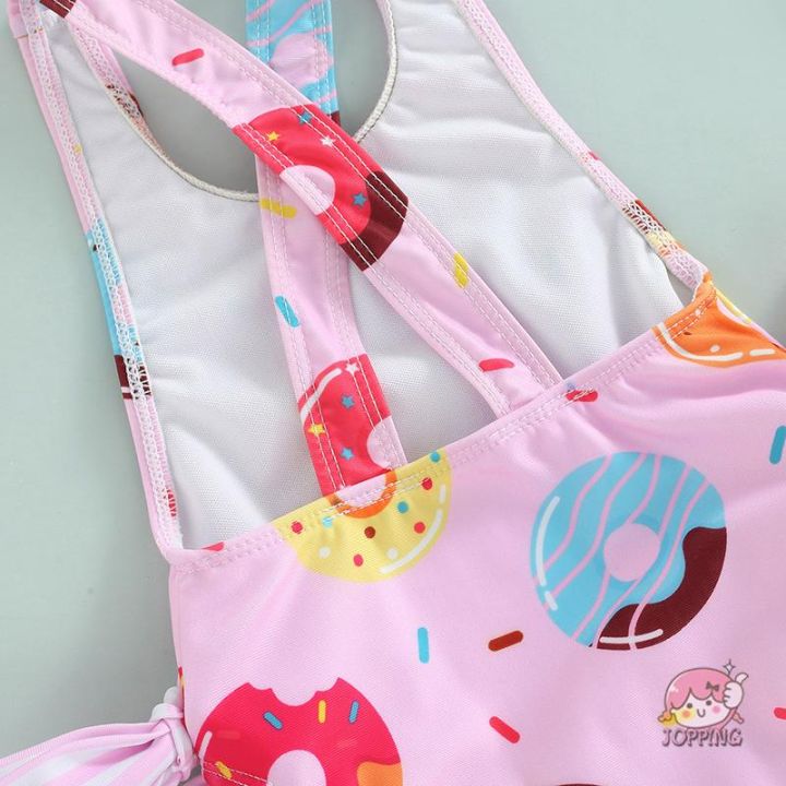 candy-style-jop7-kids-girls-swimwear-sleeveless-doughnut-ice-cream-printed-large-bowknot-ruffled-triangle-bathing-romper