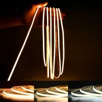 【LZ】 Ultrathin COB LED Strip 5mm Width 384LEDs/m Dimmable Flexible Tape Lights RA90 3000K 4000K 6500K Decor Lighting DC12V/24V 5m