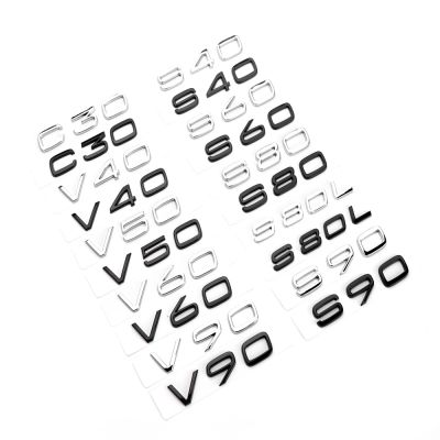 ◊▨ ABS Rear Trunk Letters Logo Emblem Badge Stickers For Volvo C30 V40 V60 V90 S40 S60 S80 S90 S80L XC40 XC60 XC90 AWD T4 T5 T6 T8