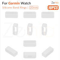 Zenia 10PCS เป็นมิตรกับผิว 20 มม. ซิลิโคนแหวน Fastener แหวนห่วงความปลอดภัยสำหรับผู้เบิกทาง Garmin Forerunner 245 55 645 Music Vivoactive 3 Element Approach S12 S40 S42 Venu SQ 2 SQ2 D2 Air X10 Vivomove HR Luxe Style Sport สไตล์ซิลิโคนสายสำรอง Keeper
