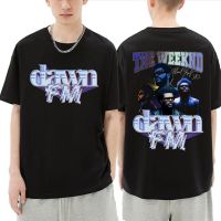 Dawn FM Hoodies The Weeknd Double Sided Print T Shirt Mens Harajuku Hip Hop Tshirt Men Vintage Oversized O Collar T-shirts