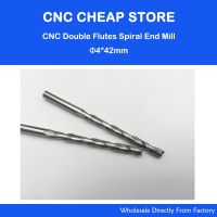 ดอกเอ็นมิลคาร์ไบด์ 10 ชิ้น 4 มม. CNC Router Cutters Double/Two Flute Spiral Bits 42mm สําหรับอะคริลิค PVC MDF Wood