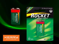 ถ่านไฟฉาย 9v rocket heavy duty 1ก้อน ใช้ได้กับเครื่องใช้ไฟฟ้าทั่วไป