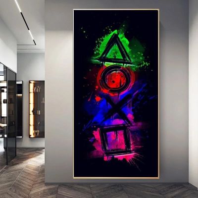 Modern Gaming Neon Canvas Paintings Abstract Game Posters and Prints Wall Art Pictures for Boys Room Home Decoration Cuadros