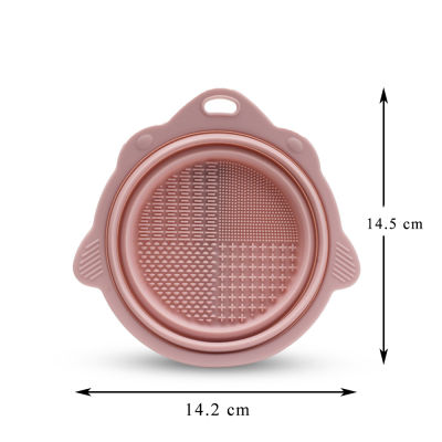 Foldable Silicone Scrubbing Tray Makeup Brush Cleaning Bowl Wash Board Cleaning Pad Cosmetic Cleaning Tools