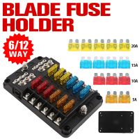 Fuse Box Holder For Car Boat With 6 Way 12 Way Blade Fuse Holder Block 12V 24V Power Panel Board Camper RV Accessories