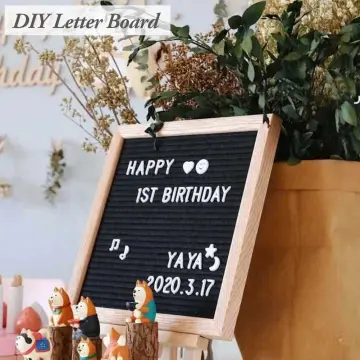 25CM Felt Letter Board Wood Frame Message Board Changeable