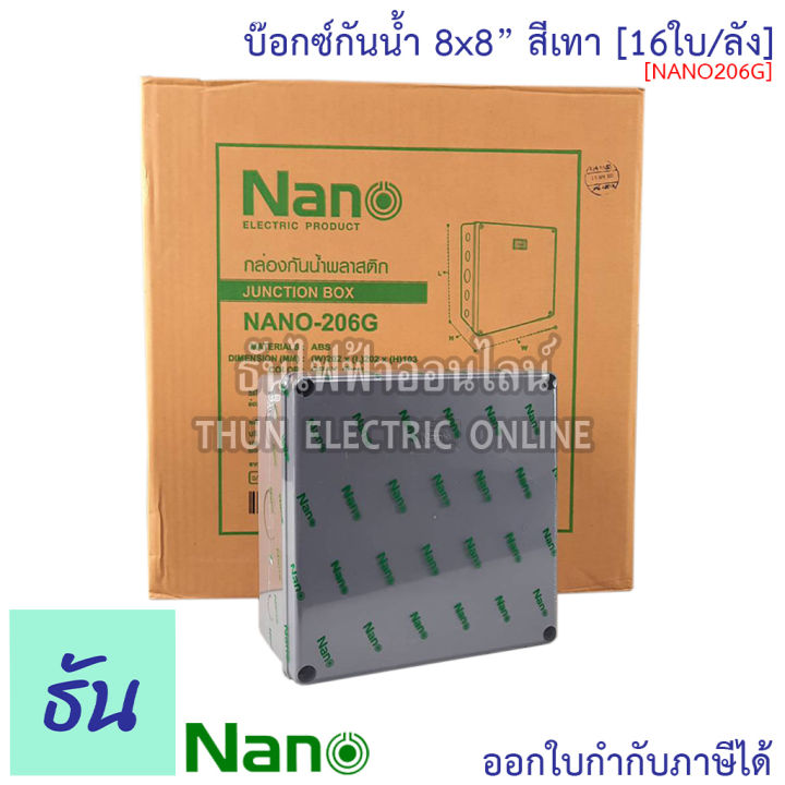 nano-แพ็ค60-10ชิ้น-บ๊อกซ์กันน้ำ-สีเทา-2x4-nano201g-4x4-nano202g-5x10-nano203g-6x6-nano204g-6x8-nano205g-8x8-nano206g-8x12-nano207g-กันน้ำ-บ๊อกซ์-กล่อง-กล่องกันน้ำ-ธันไฟฟ้า