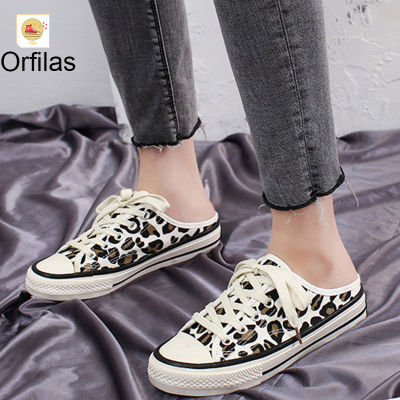 Orfilas ใหม่รองเท้าผ้าใบผู้หญิงที่มีลายเสือดาว, รองเท้าแตะผ้าใบ, แฟลตลําลอง รองเท้าผ้าใบผู้หญิงฤดูร้อนที่มีสไตล์ Size:36-40!!!รองเท้าลำลอง