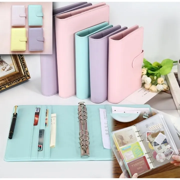 Ziplock Pockets Binder A6 Money Organizer with 5 ZIPLOCK binder pockets