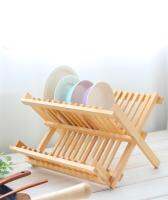 Acacia Wood Plate Organizer Dish Drying Rack