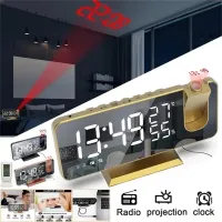 Electronic Double Alarm Clock 180° Projection LED Digital Smart Alarm Clock USB Charge Watch Table Electronic FM Radio Wake Up