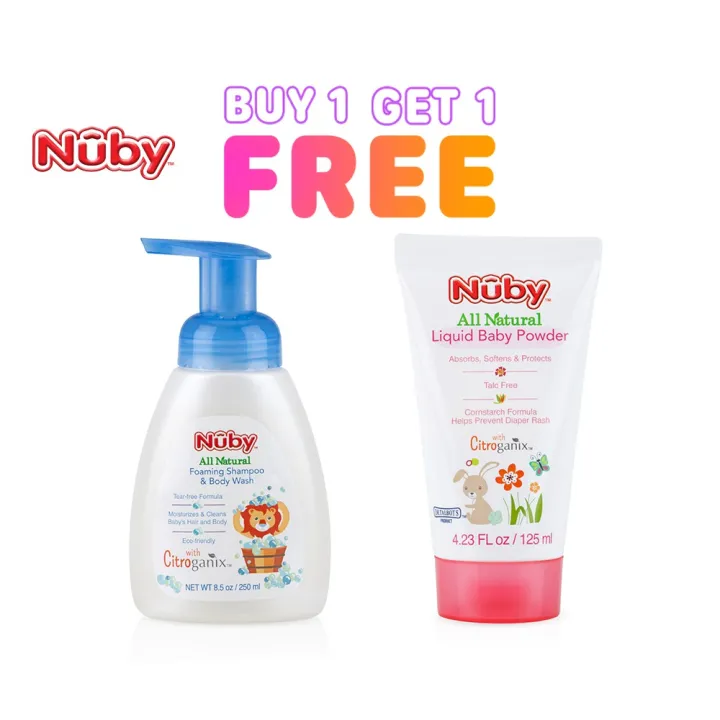Nuby [Buy 1 Get 1] Citroganix Foaming Shampoo Body Wash Liquid Baby
