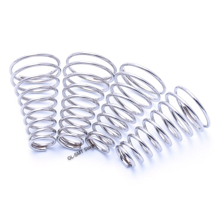 tower-spring-304-stainless-steel-conical-compression-springs-wire-diameter-0-7-0-8-0-9mm-taper-pressure-spring-length-7-50mm-electrical-connectors