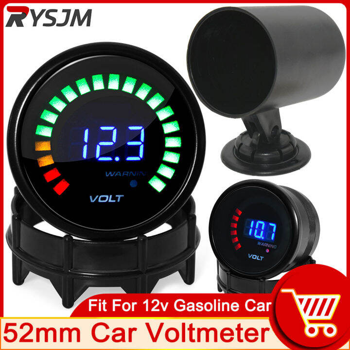 Hd 2 Inci 52Mm 12V Kereta Digital Voltmeter Volt Tolok Meter 20 Led