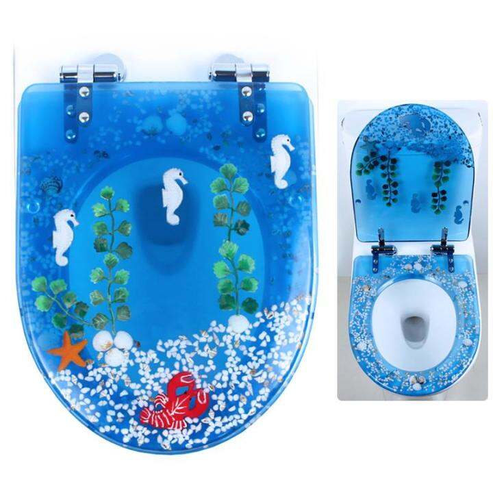 Transparent Toilet Seat Elongated Resin Toilet Seat Cover with Shells ...