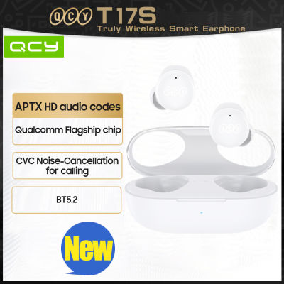 QCY หูฟังไร้สาย T17s,หูฟังอินเอียร์ Qualcomm BT5.2 AptX ปรับได้สี่ไมค์และลดเสียงรบกวน CVC8.0สำหรับเล่นเกมยิมเพลงใช้ได้กับ IOS Android