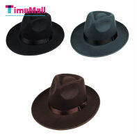 Timemall Men Retro Fedora Hat Casual Wide Brim Breathable Quick-Drying Sunshade Panama Jazz Hat