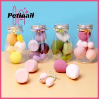 PETINAIL ฟองน้ำแต่งหน้าสำหรับผู้หญิงฟองน้ำทำความสะอาดเครื่องสำอางสีลูกอมทำความสะอาดนุ่มพิเศษ6ชิ้นแบบดรายเปียก