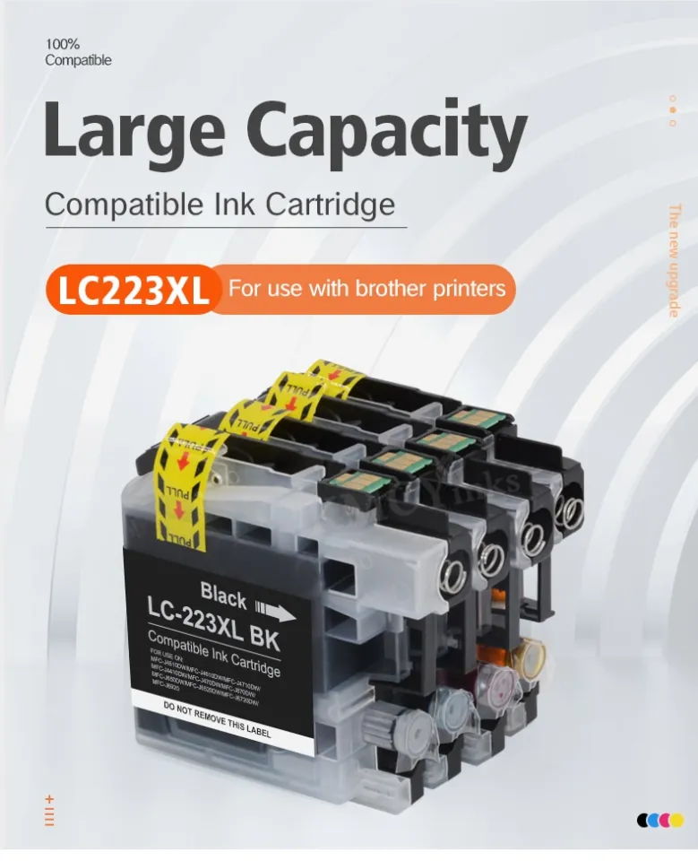 Compatible for Brother LC223XL Ink Cartridges for Printer Models J4120DW  J4420DW J5320DW J5720DW 1set