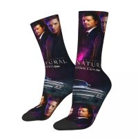 Autumn Winter Casual Mens Womens Supernatural Movie Socks Sam Dean Castiel Bobby Singer Non-slip Middle Tube Socks Socks Tights