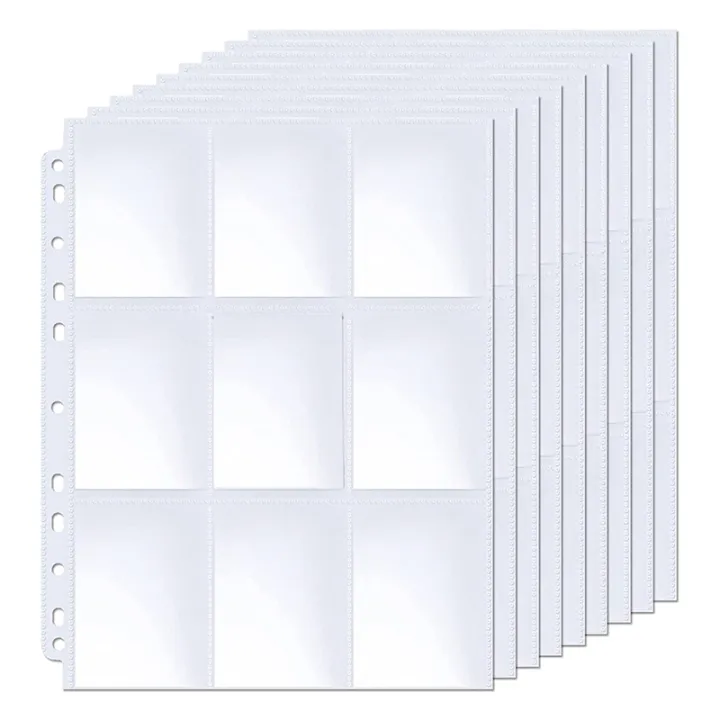 Trading Card Sleeve Pages 9 Pocket Trading Card Storage Album Pages 11