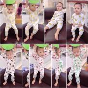 Set 5 bộ cotton dài tay cài khuy giữa KÈM QUÀ TẶNG