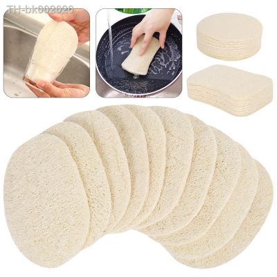 ๑☑₪ 10Pcs Dishwashing Sponges Natural Loofah Plant Washing Up Sponges Non-Scratch Cleaning Products for Kitchen Home Cleaning Tools